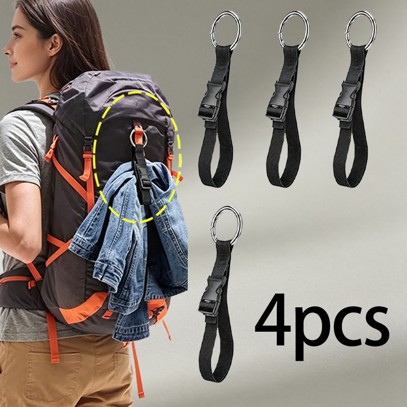 TEMU 8pcs/5pcs/4pcs Multi-functional Backpack Clothing Hook Straps, Adjustable External Bag Straps, Jacket Fastening Lanyard For Travel Portability