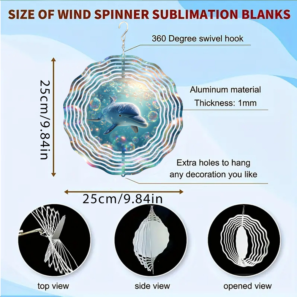TEMU A Beautifully Designed 360-degree Rotating Hook Wind Chime Featuring Pattern, Made Of Metal With 3d Rotation. It Comes With A 388° Infinite
