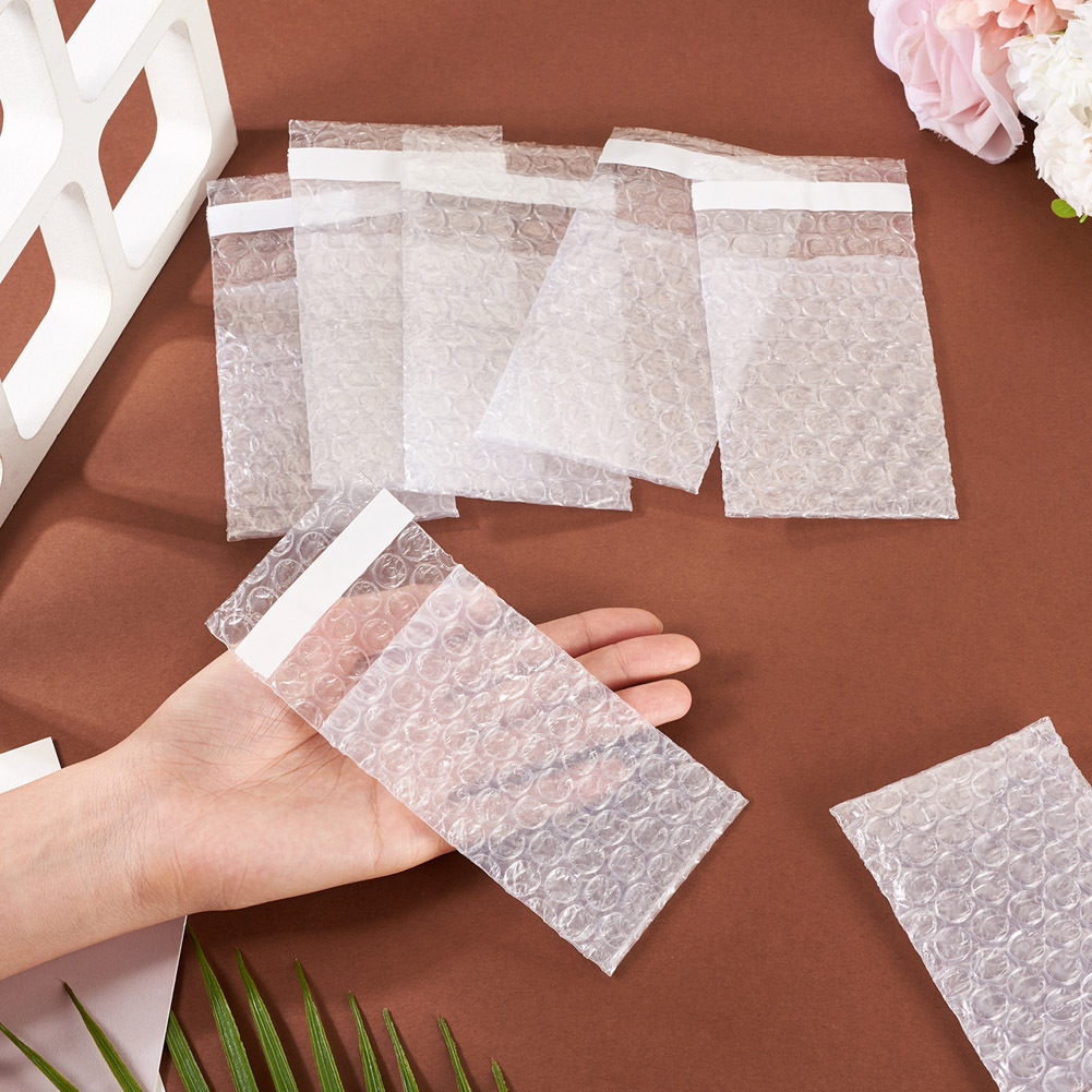 TEMU 20pcs Pe Film , Self Adhesive Bubble Mailers, Rectangle, White, For Shipping, For Packing, Bubble Sleeves
