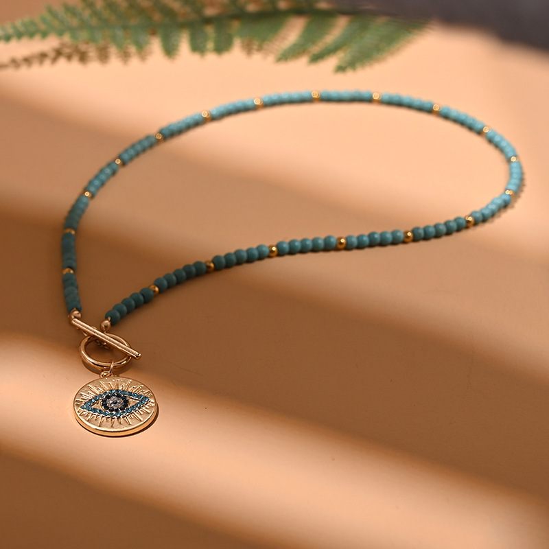 TEMU Collier pendentif vintage avec design œil unique, bijou chaîne pour clavicule
