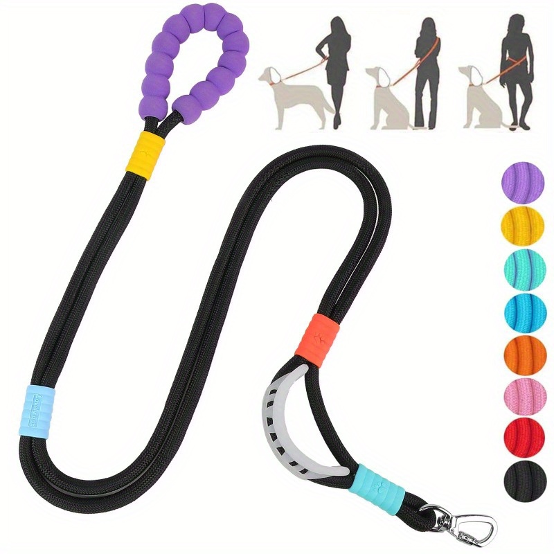 

3 Ways Of Use 5-inch Dog Leash, Heavy-duty Reflective Nylon Dog Lead, With Anti And Safety Metal , Suitable For All Breeds, Without Battery