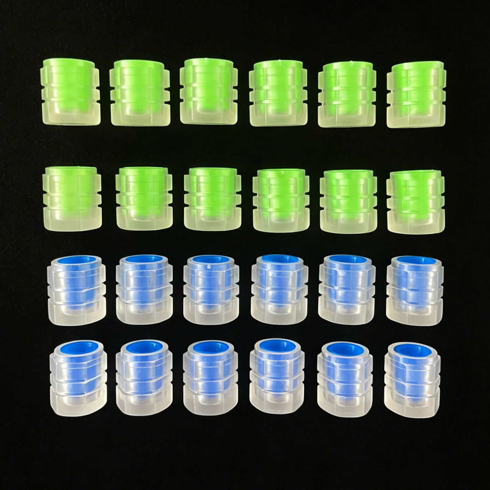 TEMU 24pcs Pack (12pcs Blue And 12pcs Green) -the-dark Tire Valve Caps, Fluorescent Tire Valve Covers, Durable Material, Cool Car Gift, Universal