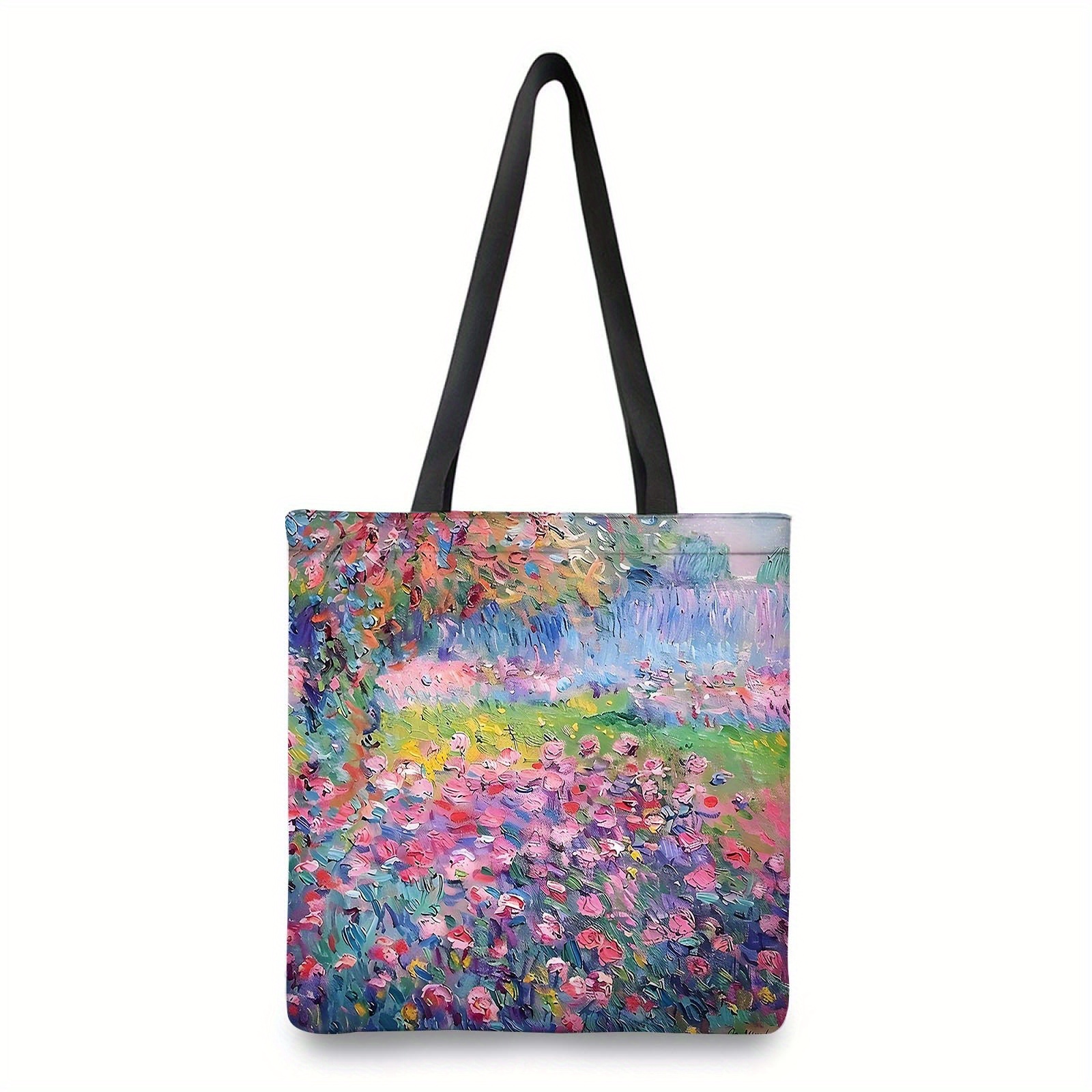 

Inspired Tote Bag, Casual Polyester Shoulder Bag, No-closure, Lightweight, With Polyester Lining, For Travel, Beach, Daily Use - Ideal Gift For Art And