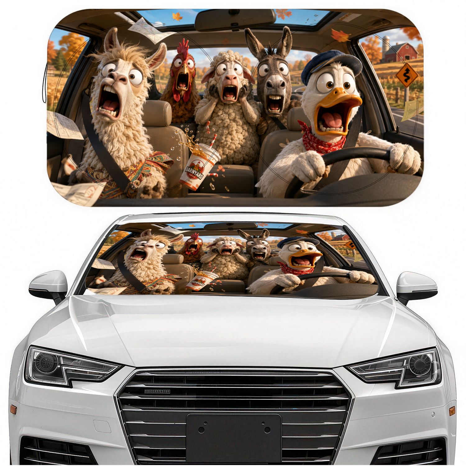 TEMU Universal Car Windshield Sun Shade, Foldable Uv-blocking Windshield Protector With Heat Reflection, Keep Your Vehicle Cool, Fun Automotive