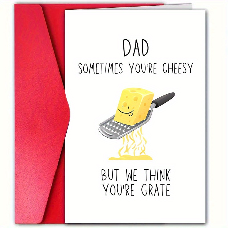 TEMU 1pc Funny Father's Day Greeting Card With Envelope - "you're Cheese" Design, Dad, Husband, Or Adoptive Father - Unique Birthday Or Father's Day