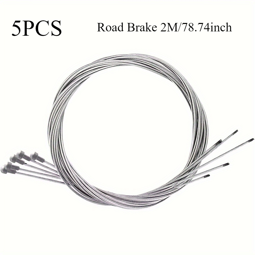 Image of 5pcs 66.93/ 78.74inch Mtb Bicycle Brake Line Bike Stainless Steel Gear Shift Cable Road Bike Fixed Gear Inner Cable Line Wire