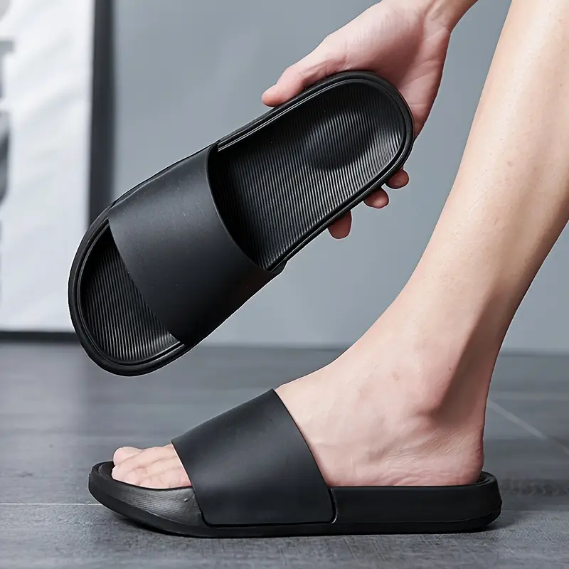 mens slip on sandals cushioned eva indoor outdoor house shoes lightweight portable slip ons for home beach slippers beach footwear simple slipon durable construction able footwear Product details 2
