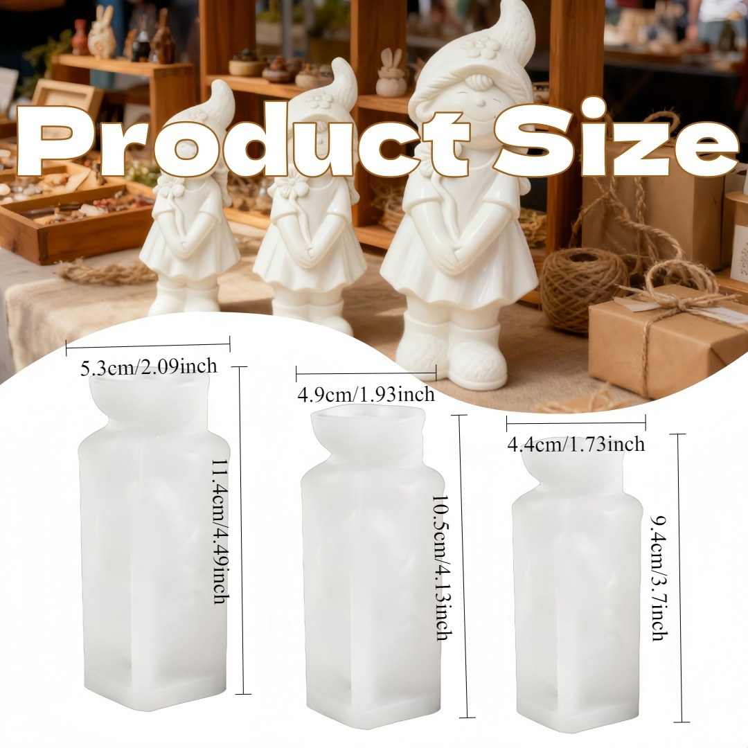 Image of 3pcs Resin Silicone Mold - Crerator Fairy Set (small/ Medium/ Large) For Easy Demolding, & Reusable Use | Candle Making Mold, Resin & Clay Plaster Craft For , Seasonal Gifts | Ideal For Resin &