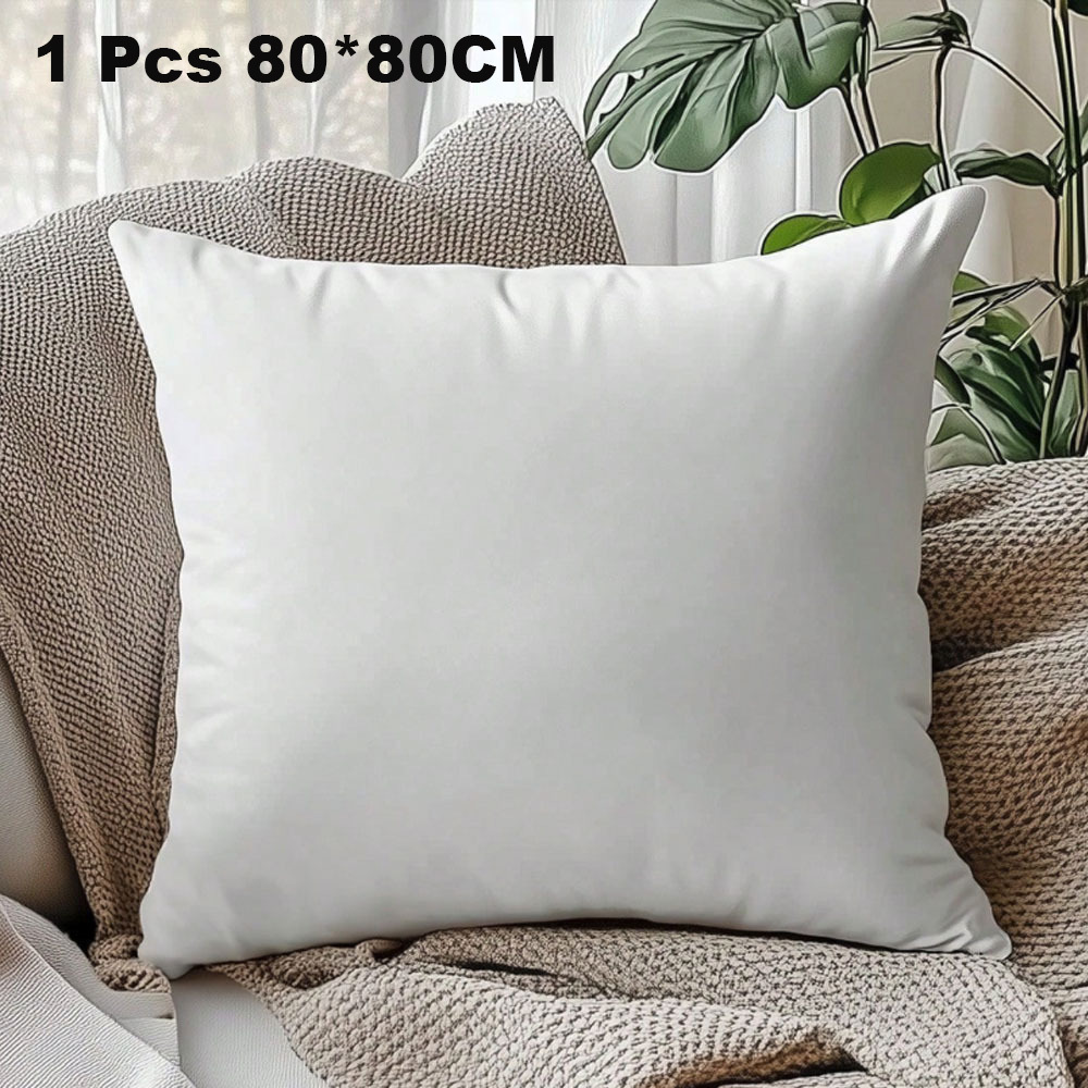 E-shop 1/2 Stk. weiche flauschige quadratische Kissen-Einsätze mit abnehmbarem Reißverschluss - 80*80cm, ganzjährige Mehrzweck-Dekokissen, geeignet für