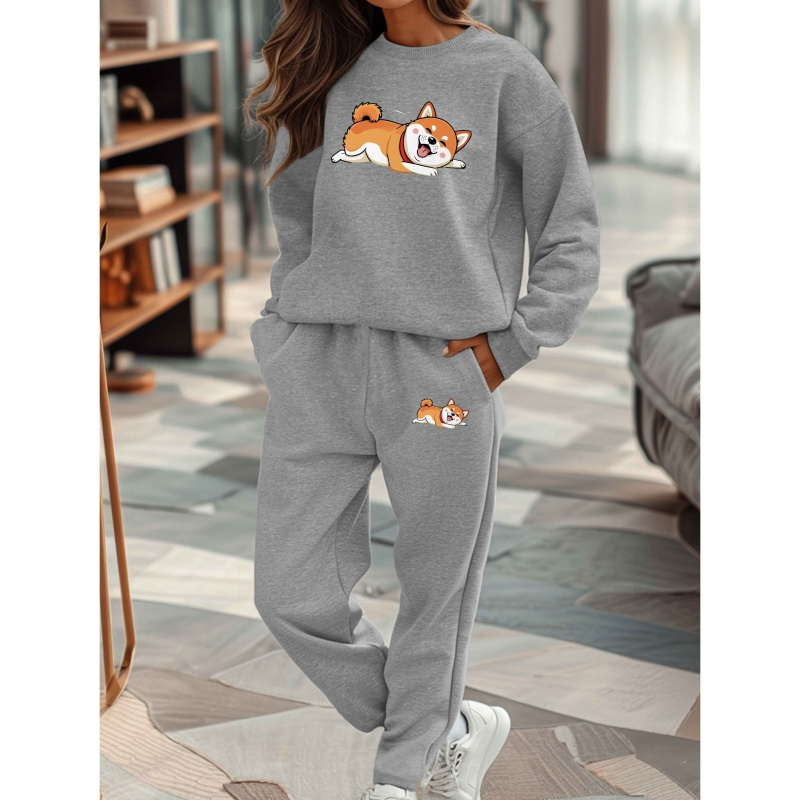 

Ensemble Sweatshirt et Joggers Inu Confortable pour Femme - Polyester, Non Extensible, Lavable en Machine - Mode Décontractée Automne/Hiver