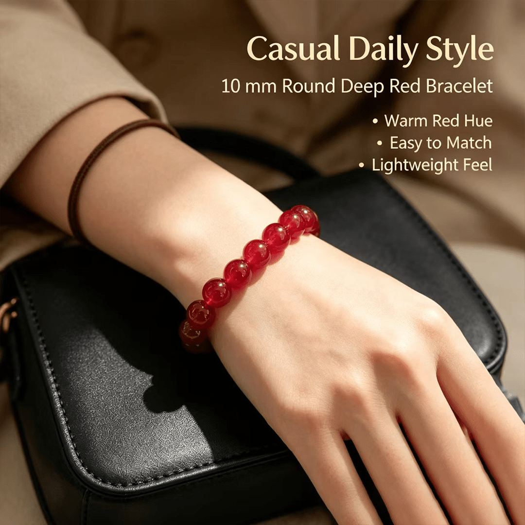 Natural Crystal Beaded Bracelet, Classic Stackable Design