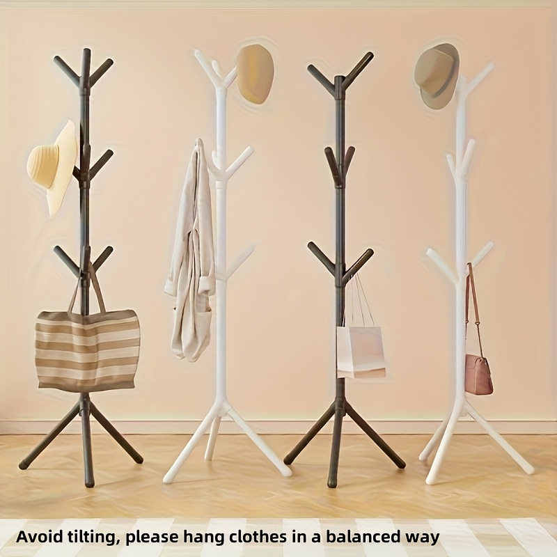 Simple Multi-Hook Clothes Rack, Plastic Coat Rack with 6 Hooks Optional, Hooks for Small Clothes& Bags in Entrance& Balcony