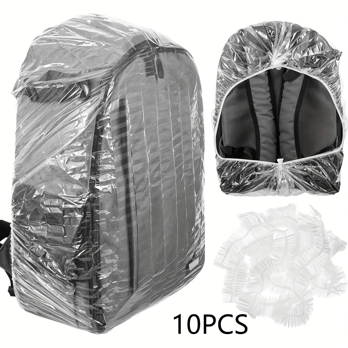 Temu – TEMU 10 Rain Covers, Suitable For Backpacks, Disposable Lightweight Rain Covers With Elastic Protection, Designed For Backpacks From 3.96 To 10.57