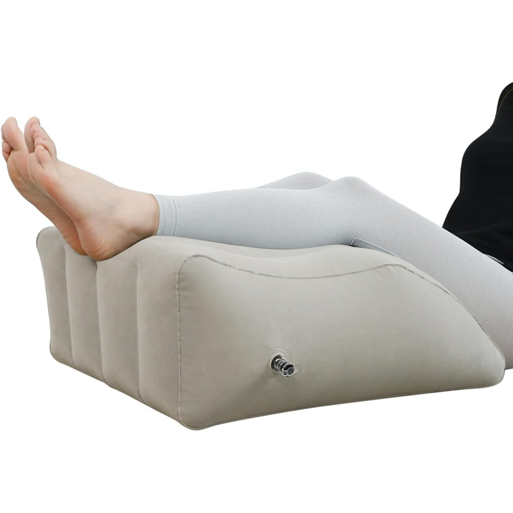 Image of Inflatable Leg Pillow - 45° Ergonomic Wedge Cushion With Soft Non-slip Base, Portable Sleeping & Relaxation Pillow For Home, Office, Camping