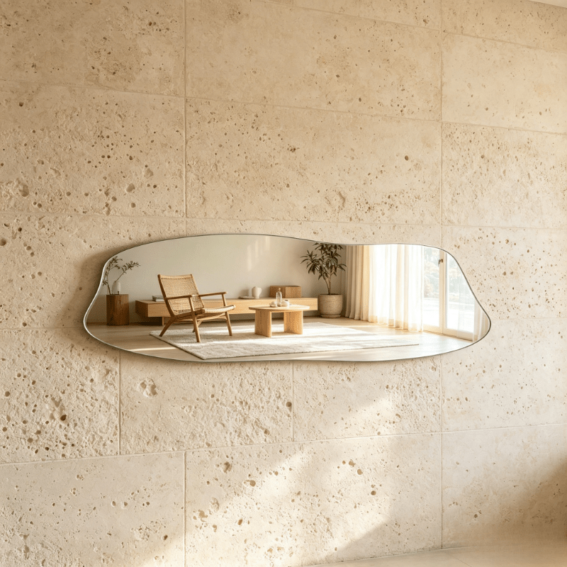 Acrylic Horizontal Wavy Fluid Shape Decorative Mirror