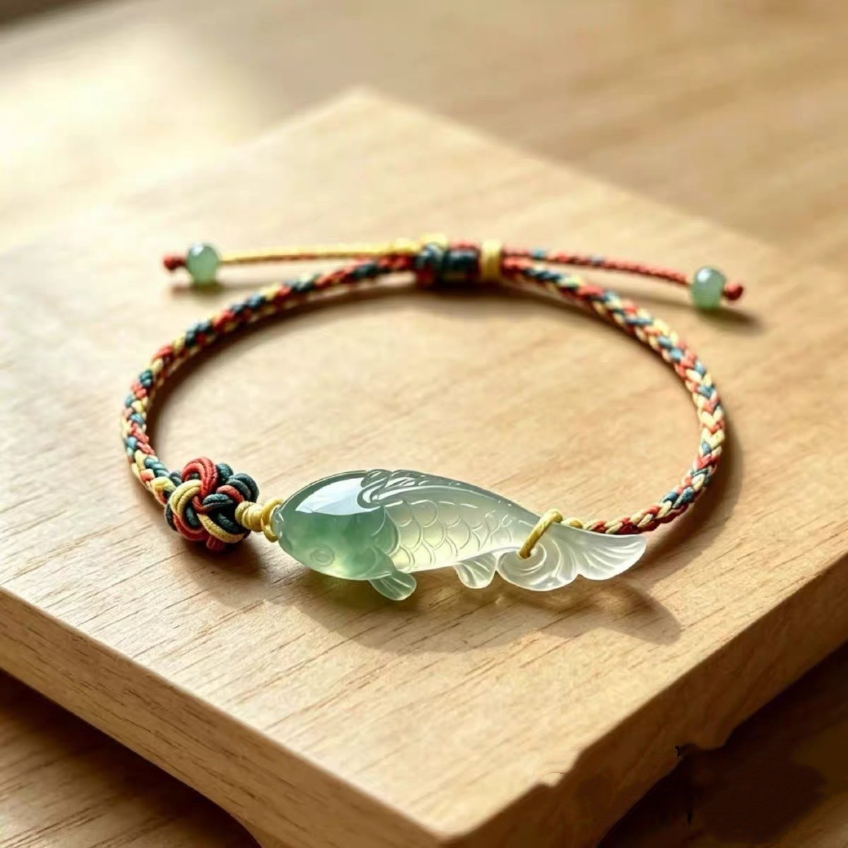 TEMU 1pc Of Chinese Style Koi Fish Bracelet Accessory, Vintage Handmade Woven Dopamine Bracelet For Women, Bohemian Style Versatile Bracelet, Bead