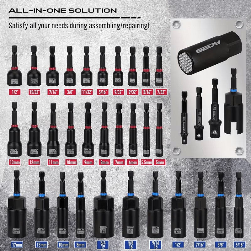 80pcs Impact Magnetic Nut Driver Set with Adapters