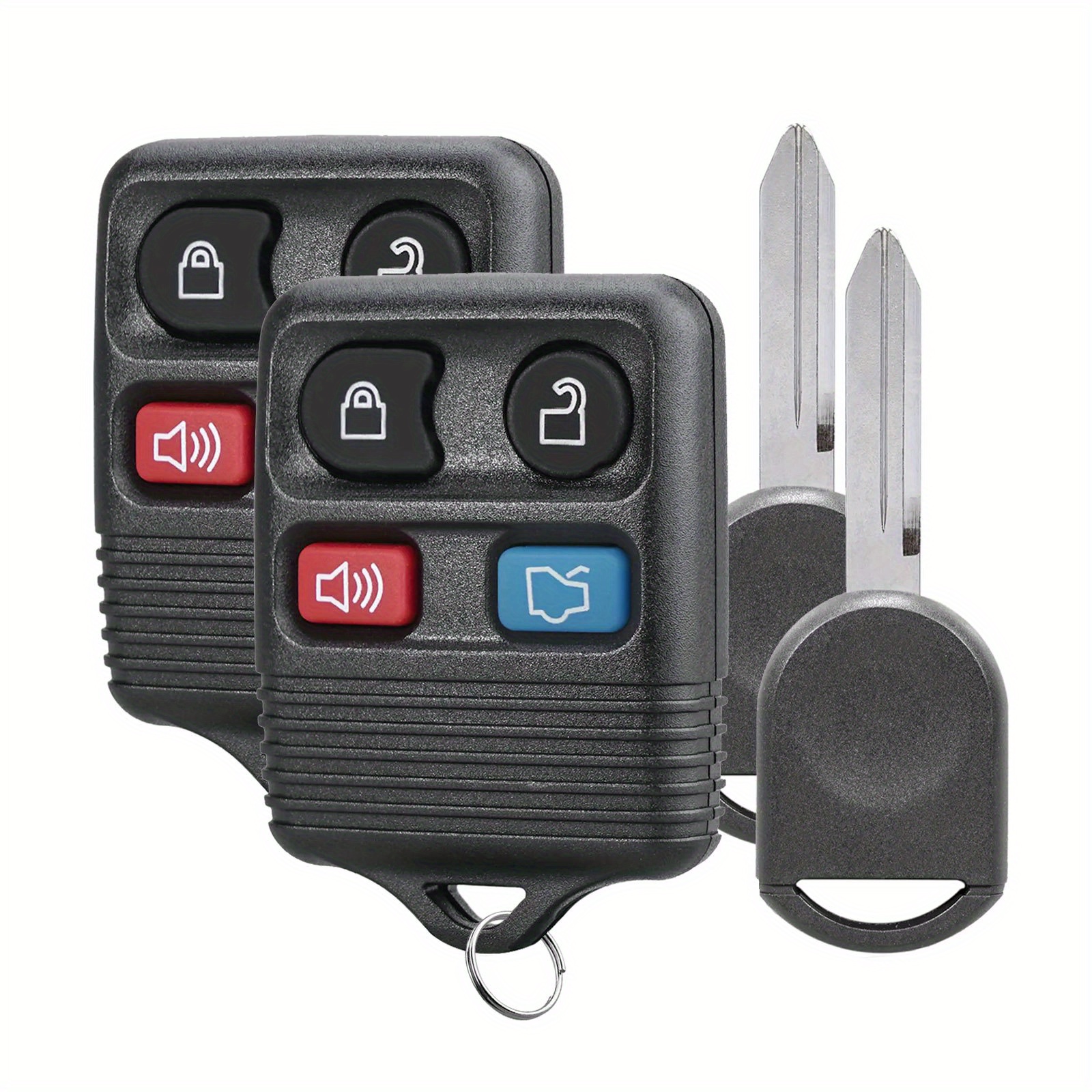 TEMU 2pcs Key Fob 4 Button + 4d63 Chip For Ford For Focus For Explorer For For Mercury 2003 2004 2005 2006 2007 2008 2009 2010 2011 For Fccid Cwtwb1u311