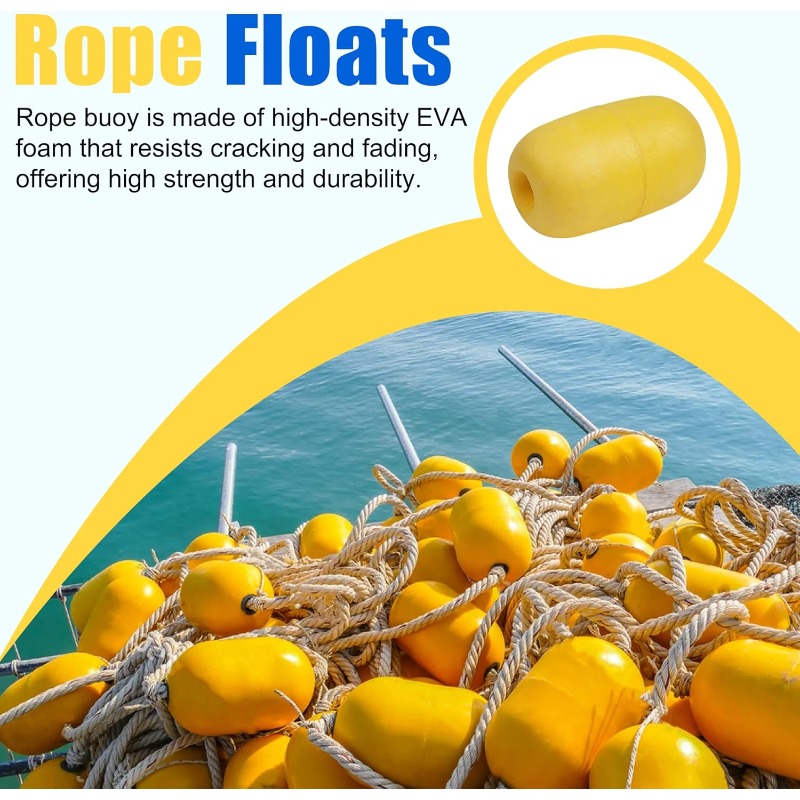 4pcs High Visibility Marine Rope Float Buoys for Crab Pot Line Marking
