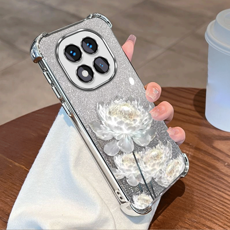 TEMU Phone Case - Glitter Plating Clear Protective Cover For Xiaomi Redmi Note 15 Pro 5g Pro+ Plus Note15 4g Case Flexible Tpu Four-corner Shockproof