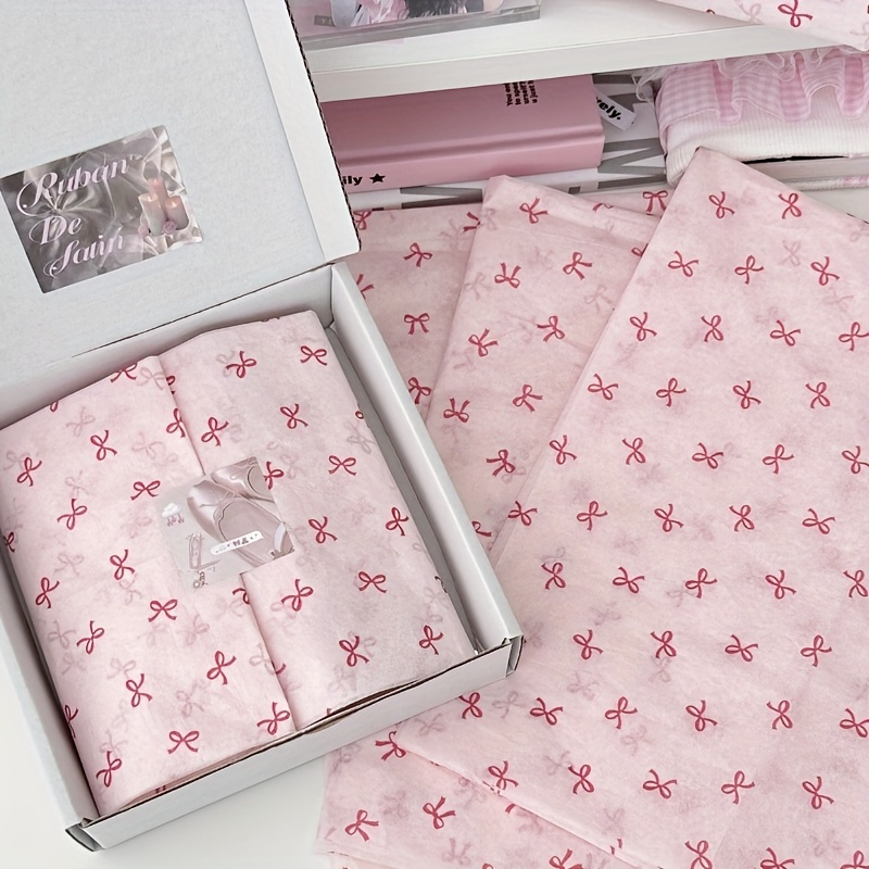 

10pcs Pink Bowknot Gift Wrap Paper - , Elegant For Stationery & Floral Arrangements, Small Compact Size