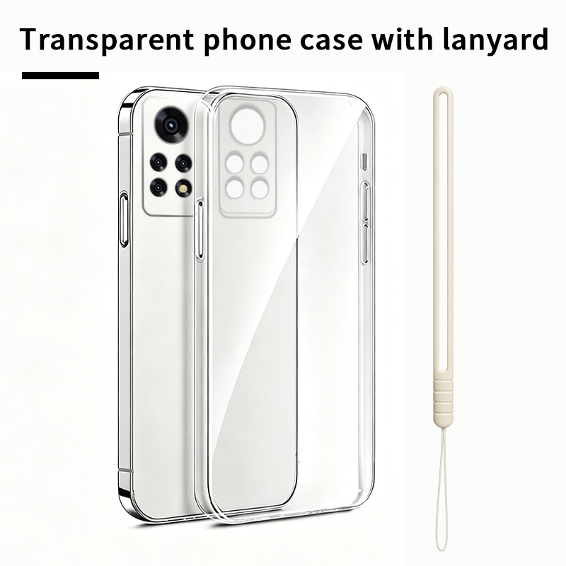 TEMU Phone Case: Suitable For Redmi Note 12 Pro 4g Phone Case, Space-themed Transparent Case With Lanyard, Raised Lens Protection, Skin-friendly,