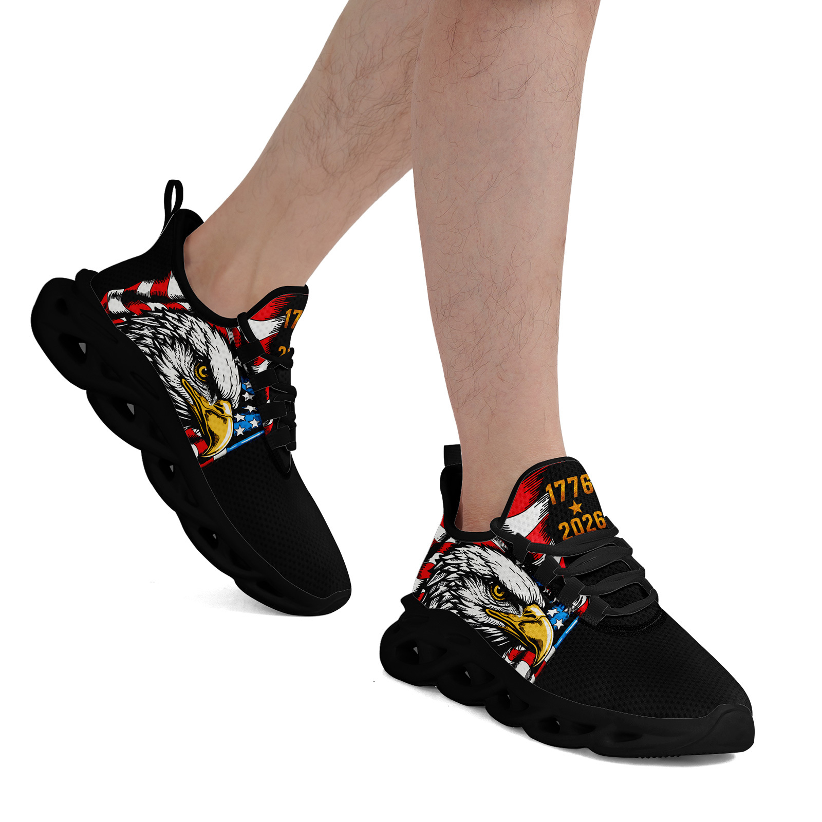 Men's Wide Fit Canvas Shoes with Black Nostalgic Print