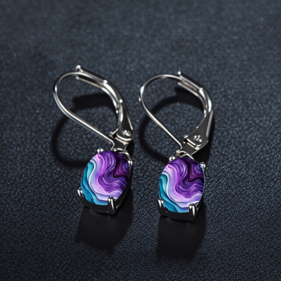 TEMU 2pcs Elegant Retro Gradient Layered Wave Dangle Earrings - Multicolor (/ ///) Movement Jewelry, Unique Pendant Earrings For Casual Attire, Christmas & Valentine's Gifts, Accessories