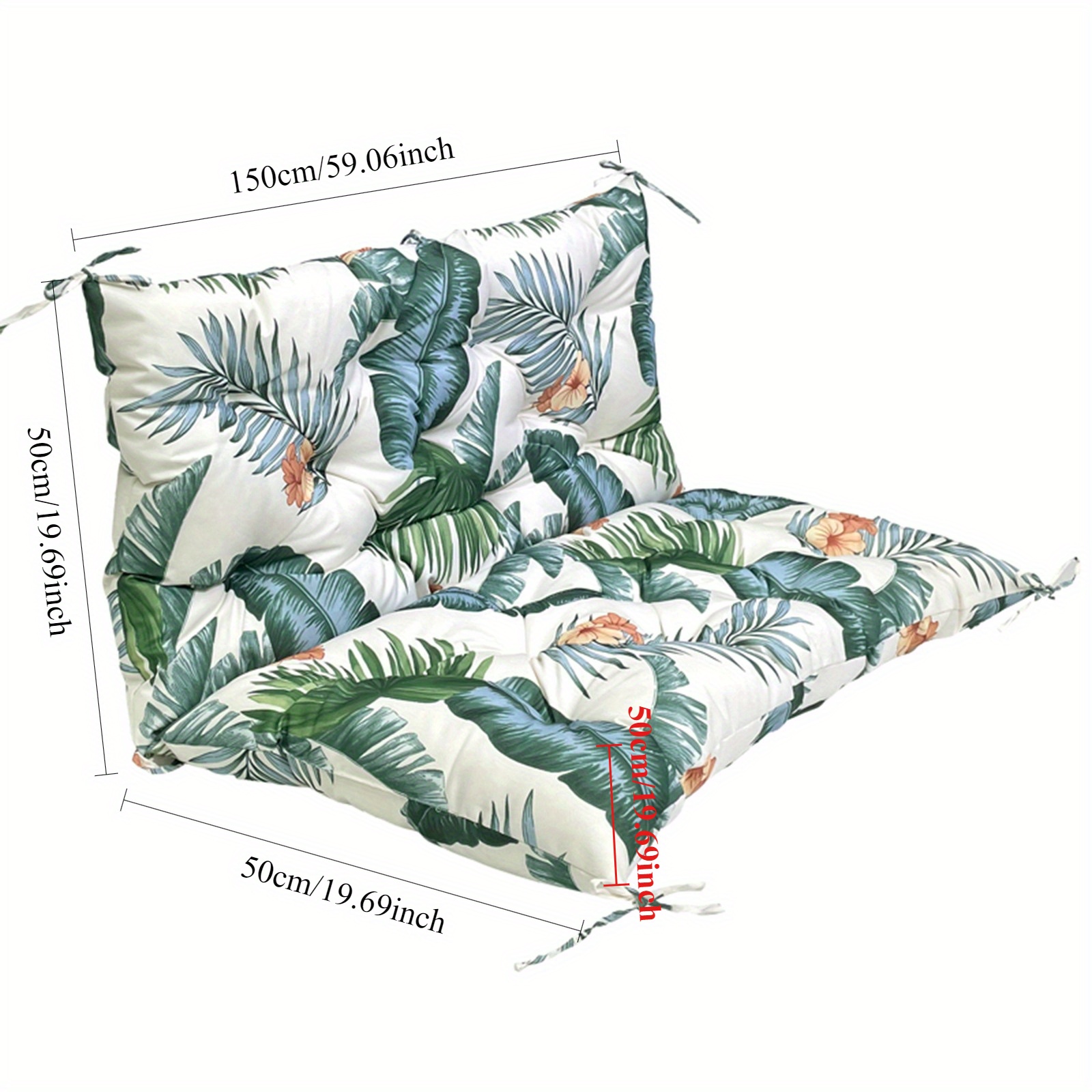 TEMU Coussin de balançoire d'extérieur Topchances pour jardin avec 8 sangles antidérapantes, matelas durable ultra- épaissi et poncé, coussin de