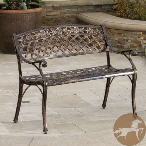 2025 cast iron bench ornate scrollwork design manual handle adjustment open back armrests for patio garden hard floor use durable outdoor furniture for adults