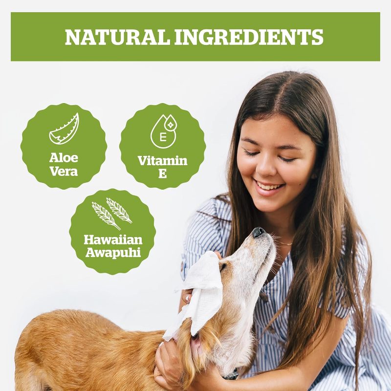 Dog Wipes - Hypoallergenic Wipes Paw Body Butt - Cleaning Hydrating, Fragrance 400-Count