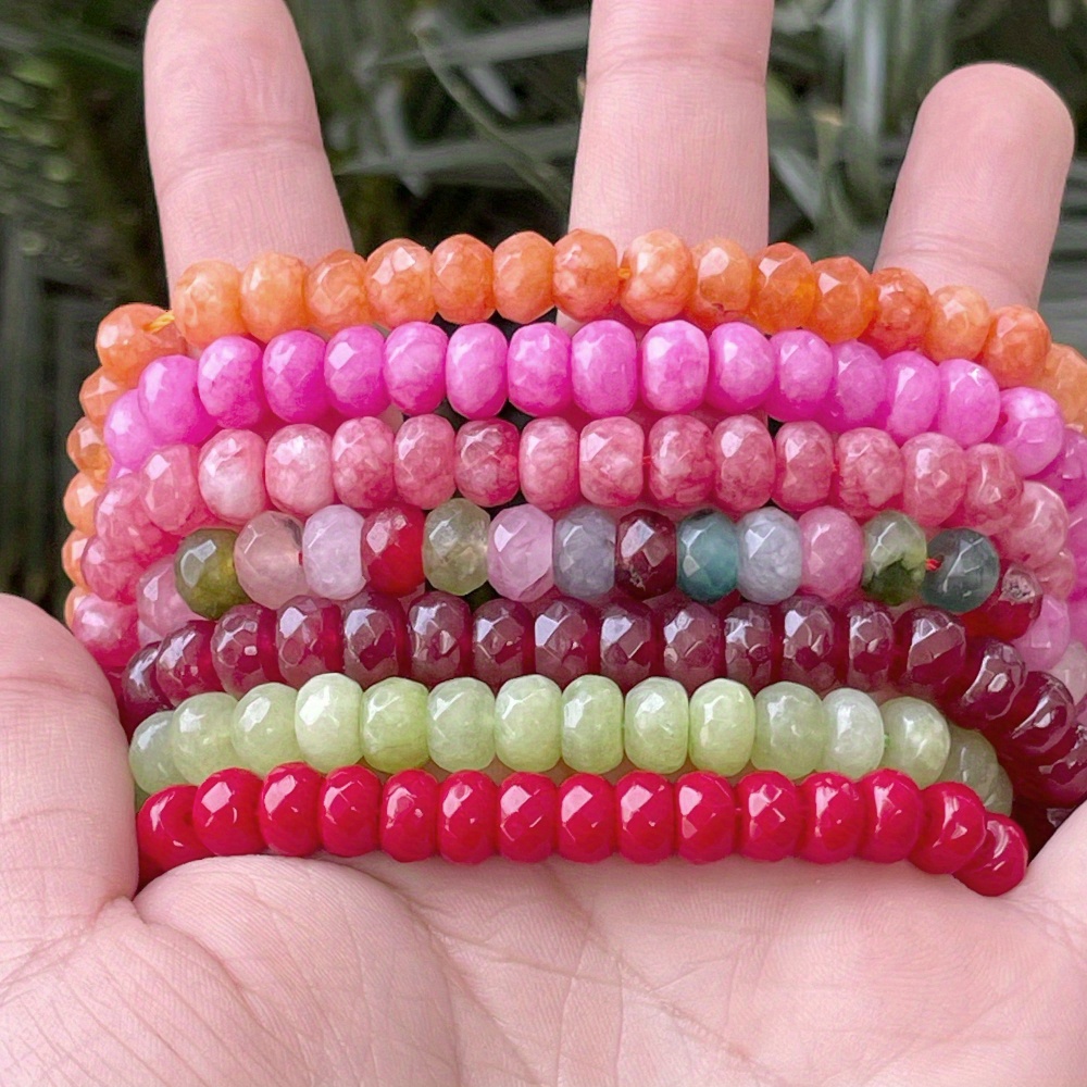 Natural Faceted Rondelle Stone Beads for Jewelry Making