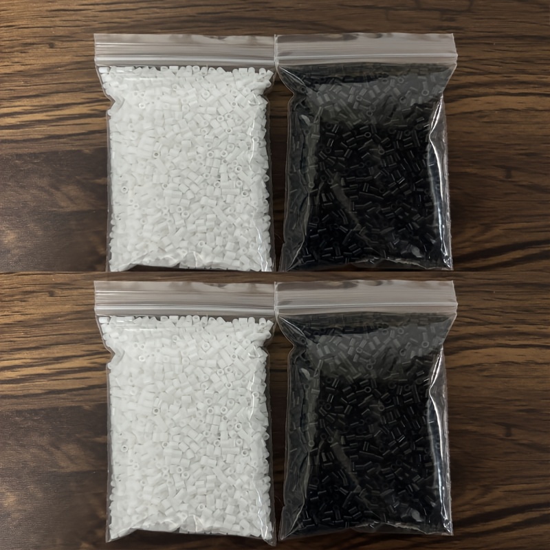 TEMU 4 Bags (8000pcs) Large Hole Mini Beads - 2.6mm Suitable For Making, Pixel Art & Puzzle Crafts - Colorful Plastic Beads With Pre- Holes For
