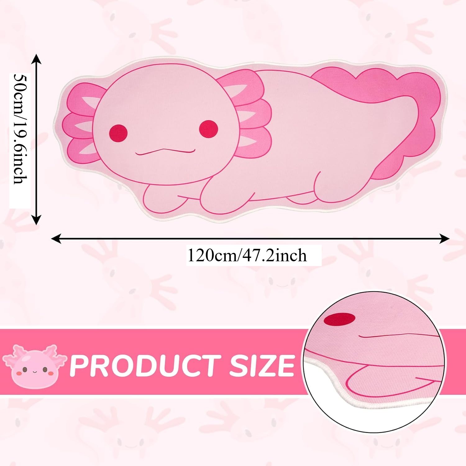 TEMU 1pc Pink Axolotl Carpet, Flannel Soft Sponge Base Cute Irregular Shaped Rug, Non-slip Animal Pattern Mat, Suitable For Bedroom, Bathroom, Living
