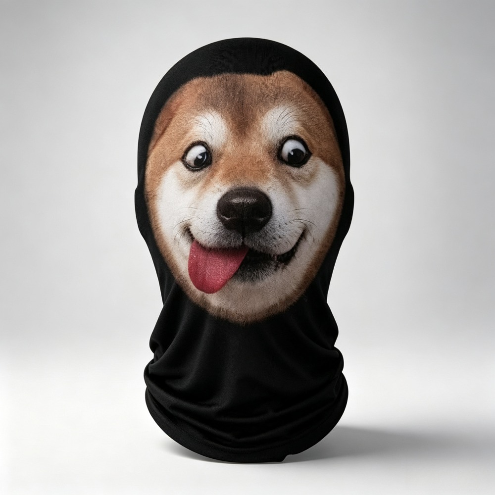 TEMU 1pc Máscara Balaclava 3D con Estampado de Perro, Elástica y Agradable, Divertido Cosplay para de Halloween, Deportes al - Regalo de Navidad,