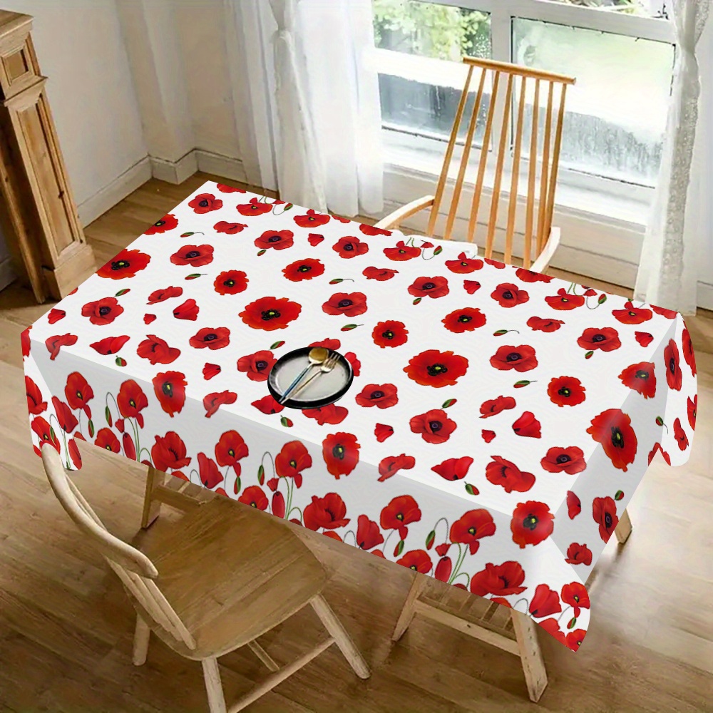 TEMU 1pc Nappe à Imprimé Papillon de Pâques - Couverture de Table Rectangulaire en Polyester Durable pour Utilisation Intérieure/Extérieure,