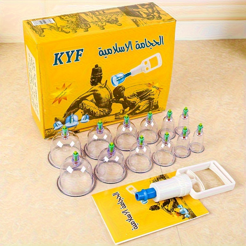 12pcs Home Portable Vacuum Cupping Set Body Massage Suction Cup Set Plastic Vacuum Cupping Pump