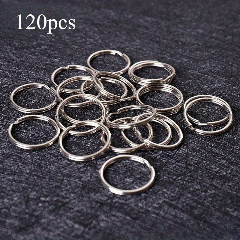 TEMU 120pcs Glossy Circle Key Ring Keychain Accessories, Household Key Storage Hanging Accessories