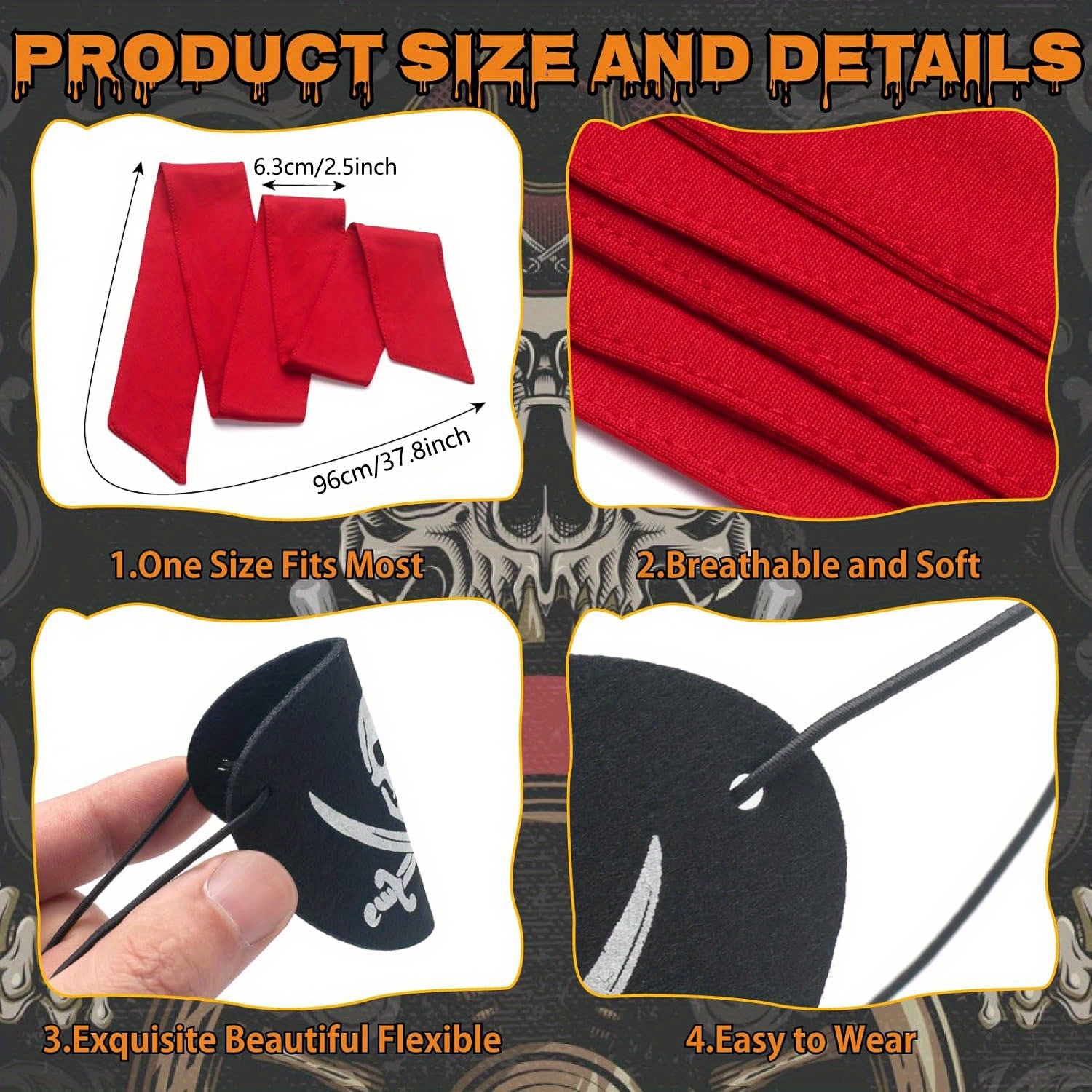 10pcs Practical Halloween Pirate Decoration Set