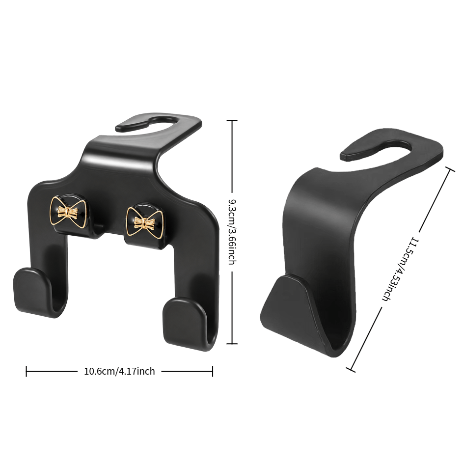 TEMU 2-delige set (Strik Multifunctionele Haak + Kleine Auto Haak), 2-in-1 Multifunctionele Haak, Geschikt voor Autostoelhaak, Telefoonhouder Achter,
