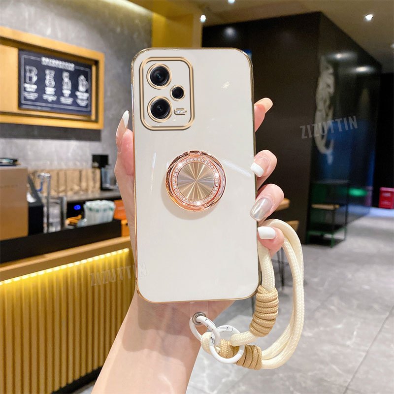 TEMU Phone Case: Impact Resistant Platingknitting Strap Lanyard Phone Holder Case For Compatible With 5g Convenient Circular Ring