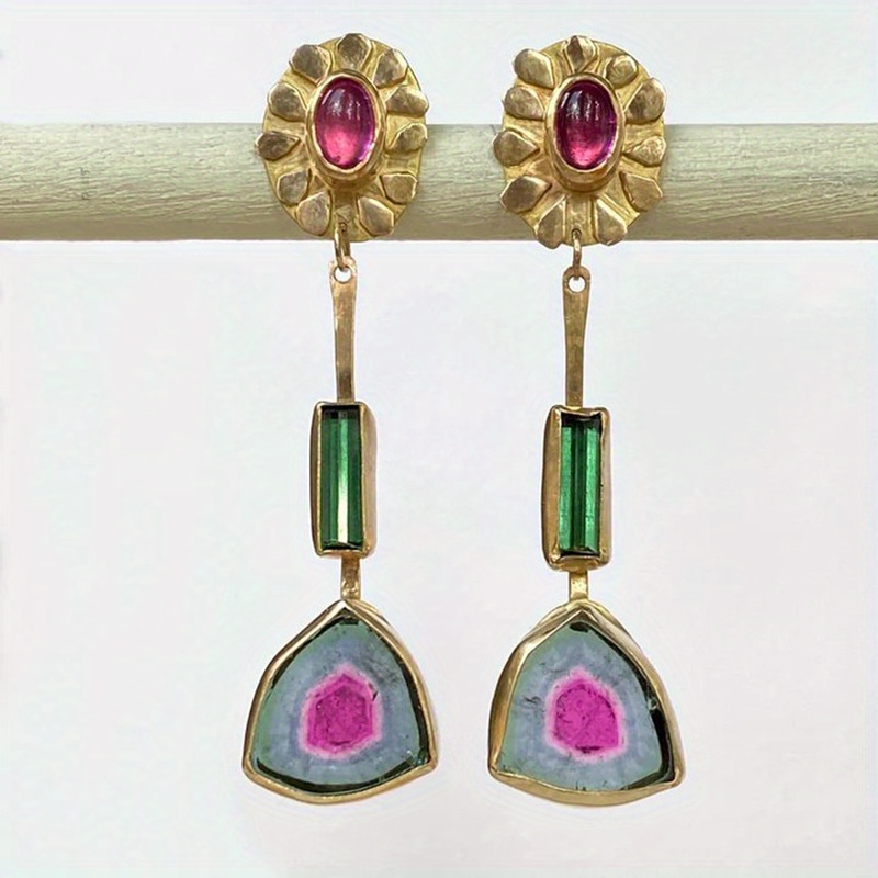 TEMU 2pcs Creative Long Colorful Elegant Exquisite Earrings Earrings For Women And Men Gifts For Relatives Christmas Valentine's Day Anniversary