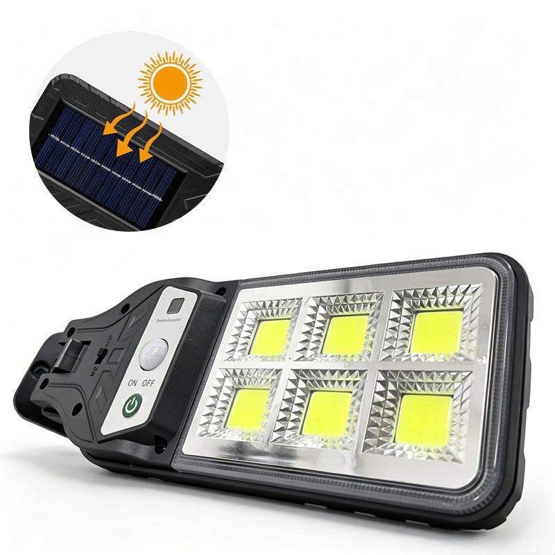 TEMU 1pc Lampe Solaire Extérieure, Lumière COB Intelligente Lumineuse, Lanterne Murale Solaire Rechargeable, Lampadaire à Détecteur de Mouvement,