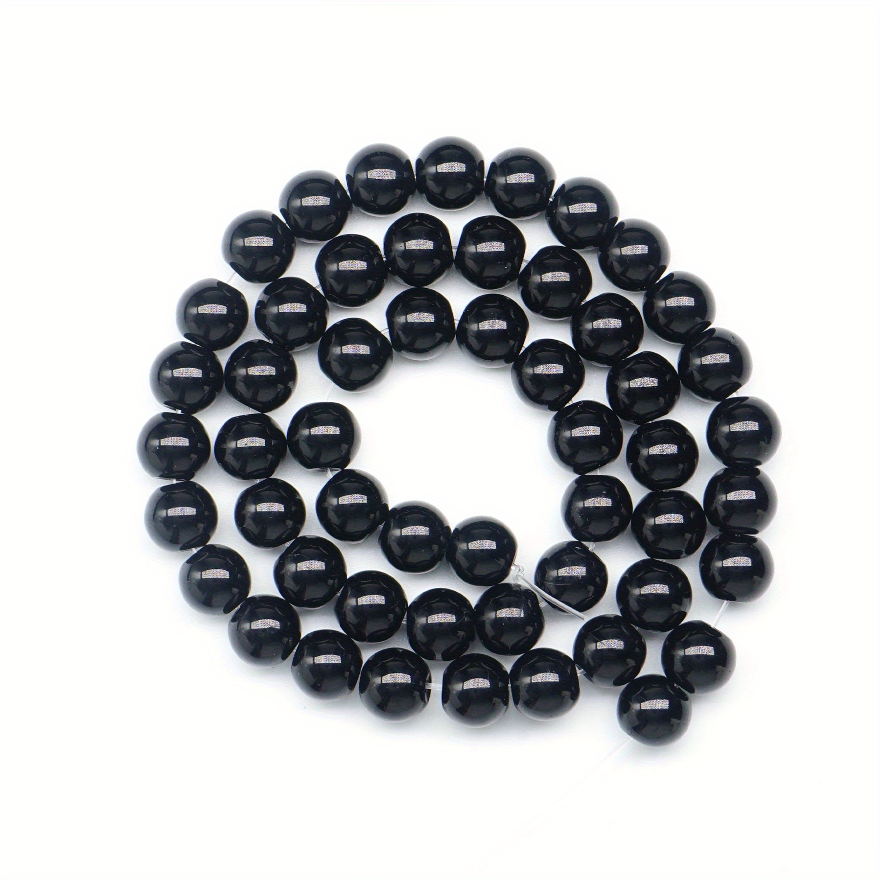 Image of 4/6/8/10/12mm - Sizes, Black Onyx Beads, Blackstone Round Charm Beads, Perfect For Jewelry Making, Versatile Necklace, Bracelet & Earring Additions