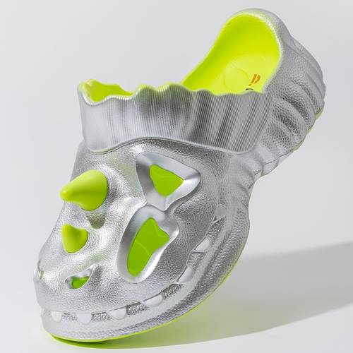 mens fun dinosaur slippers thick soled hollow outdoor sandals comfortable fashionable pool slippers couples style
