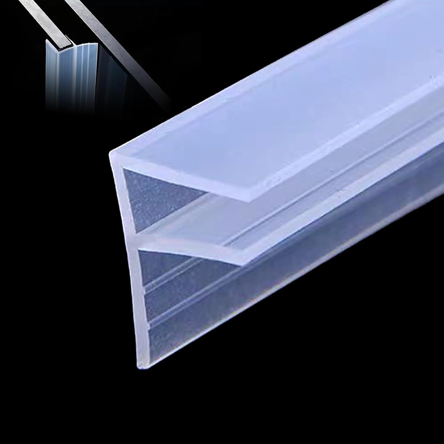 Image of F-198cm Long 6mm Glass Shower Door Seal Strip Frameless Seal Shower Door Sealing Strips Window Seal To Stop Shower Leaks Flexible Weatherproof Seal For Bathroom ( 6mm (1/4")