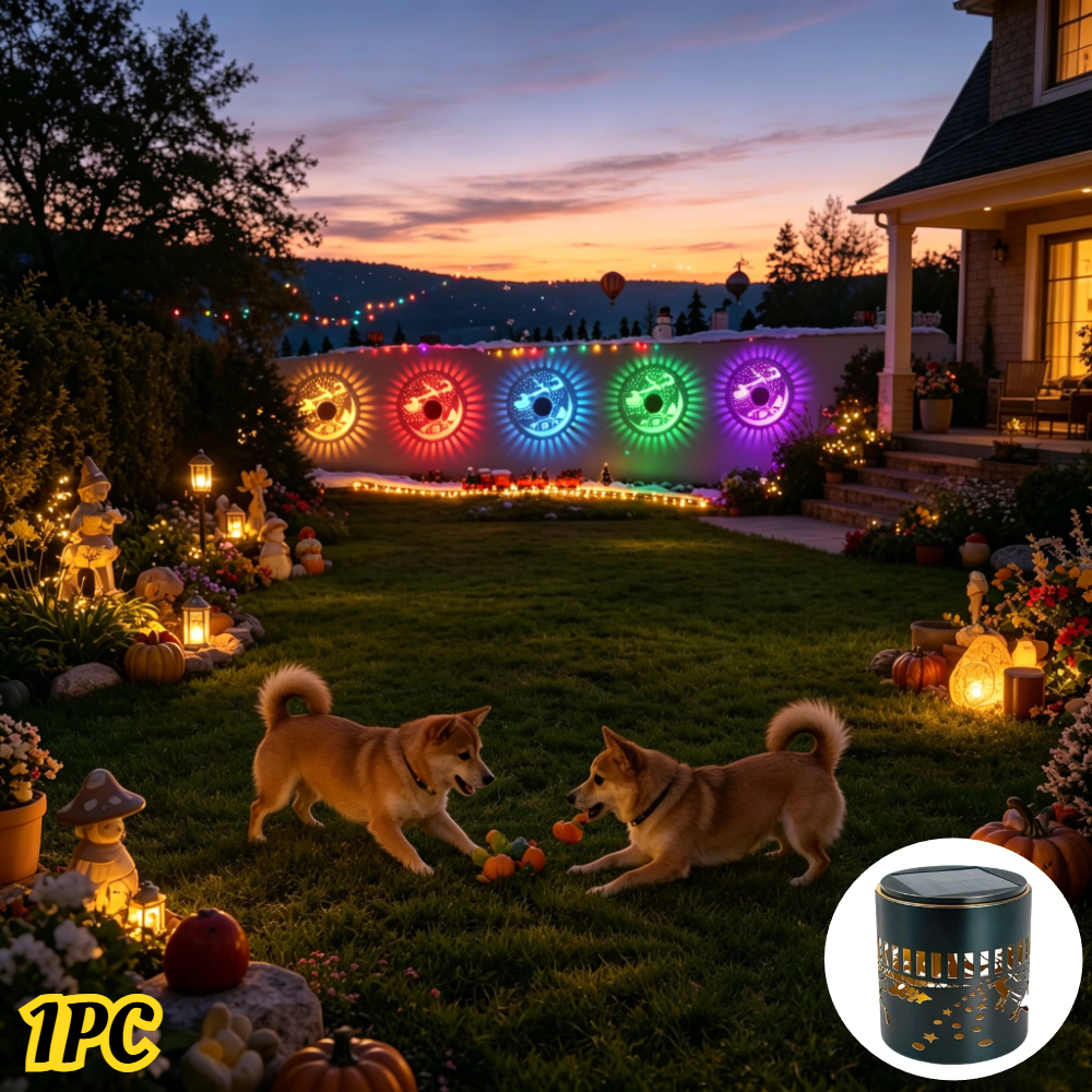 TEMU 1pc, Elk Projection Outdoor Statue Light, Christmas Outdoor Stair And Wall Light - Sleigh Theme, Perfect Decoration/gift For Christmas Eve