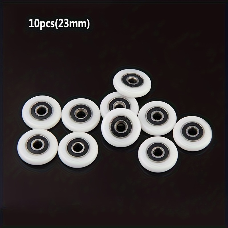 TEMU 10pcs Sliding Shower Door Rollers, Plastic And Nylon Wheels, 5mm Bearing Hole, Bathroom And Down Rails, Wheel Additions, Glass Door Hanging