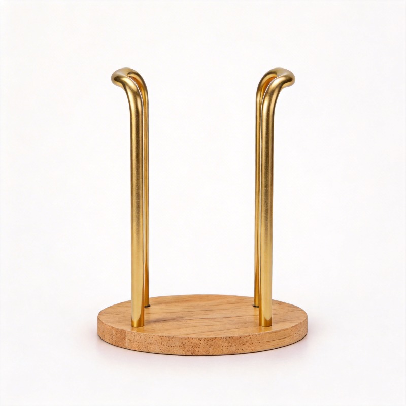 1pc Disposable Cup Golden Storage Rack, Kitchen Countertop Cup Organizer, Coffee Shop And Bubble Tea Store Cup Holder