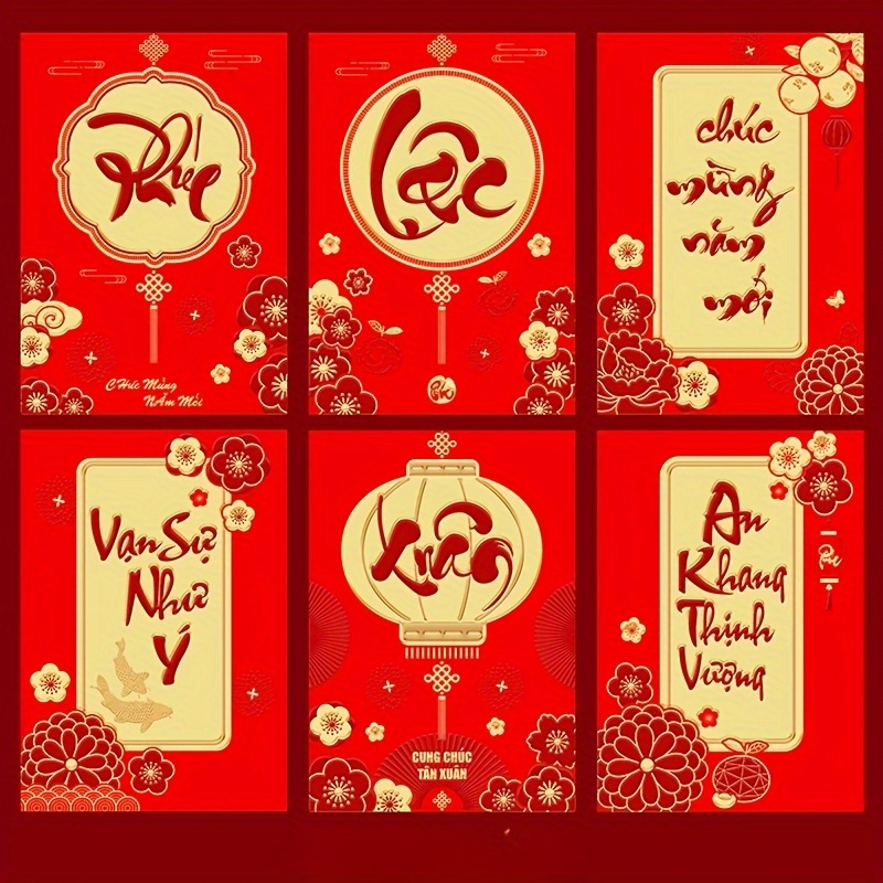 

6pcs Set Of Cartoon Snake Year Zodiac Red Envelopes, Suitable For New Year And Festivals - And Gift , 6 Random Patterns